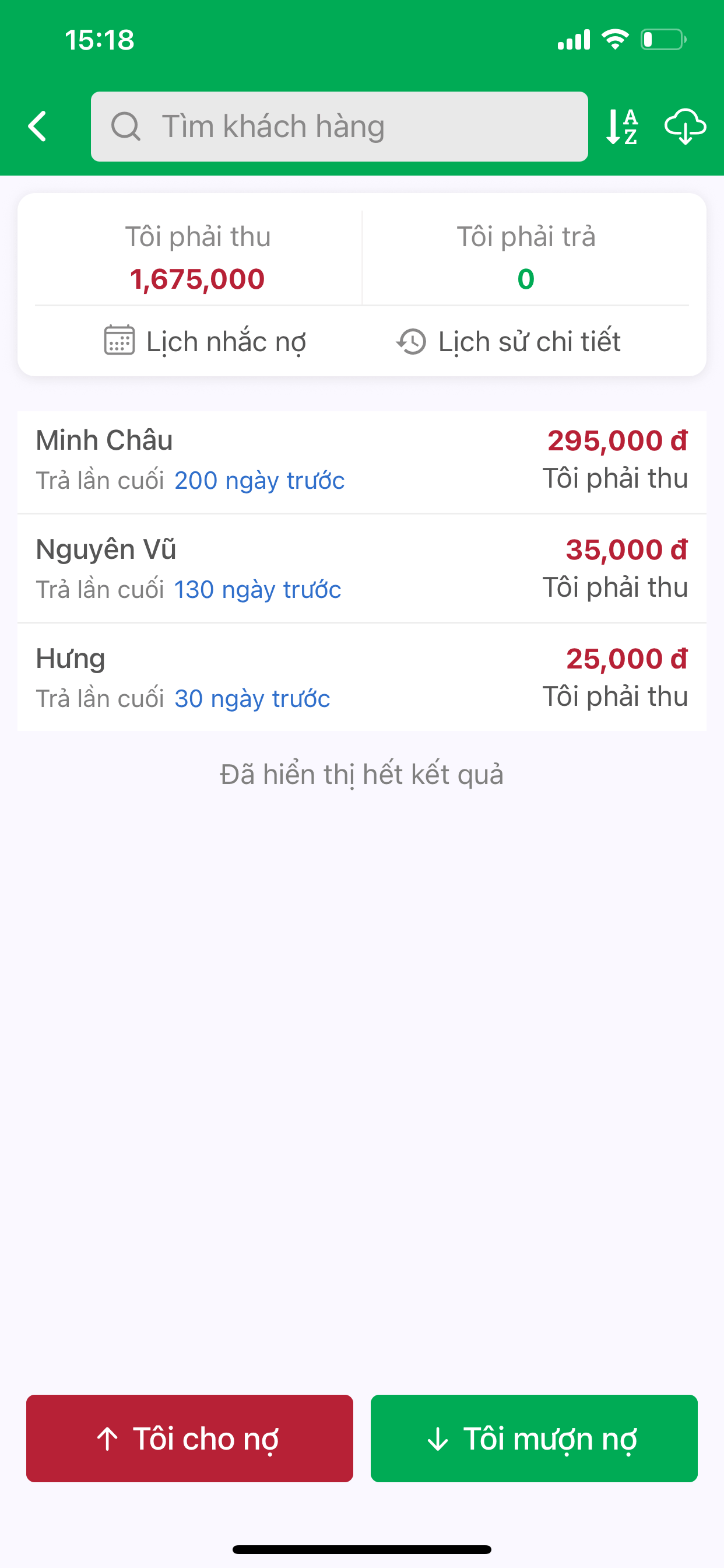 Sổ nợ khách hàng